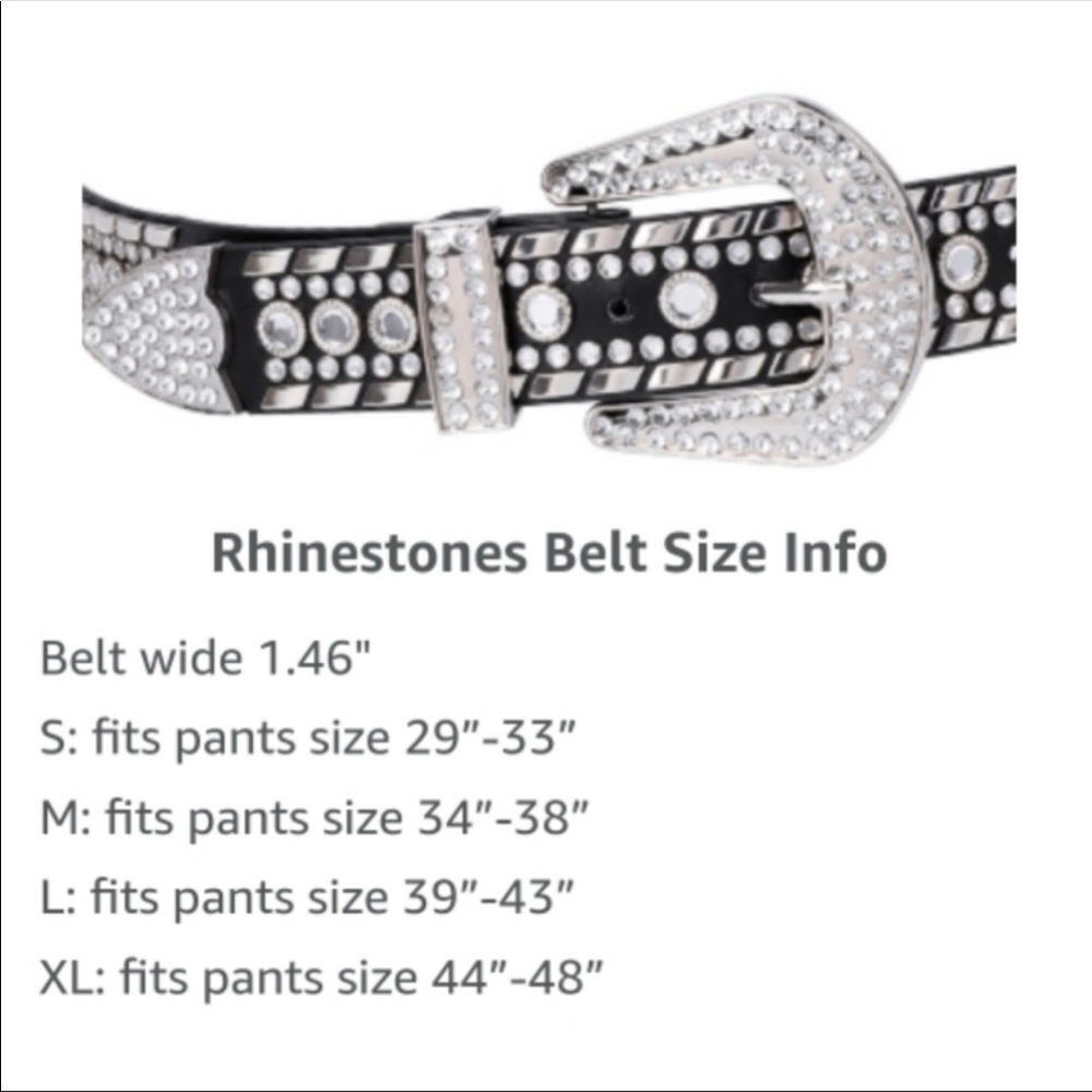 NEW Rhinestone Studded Bling Belt - Picture 5 of 6